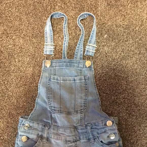 Cute justice denim overalls with sequin embellishments - Picture 2 of 6